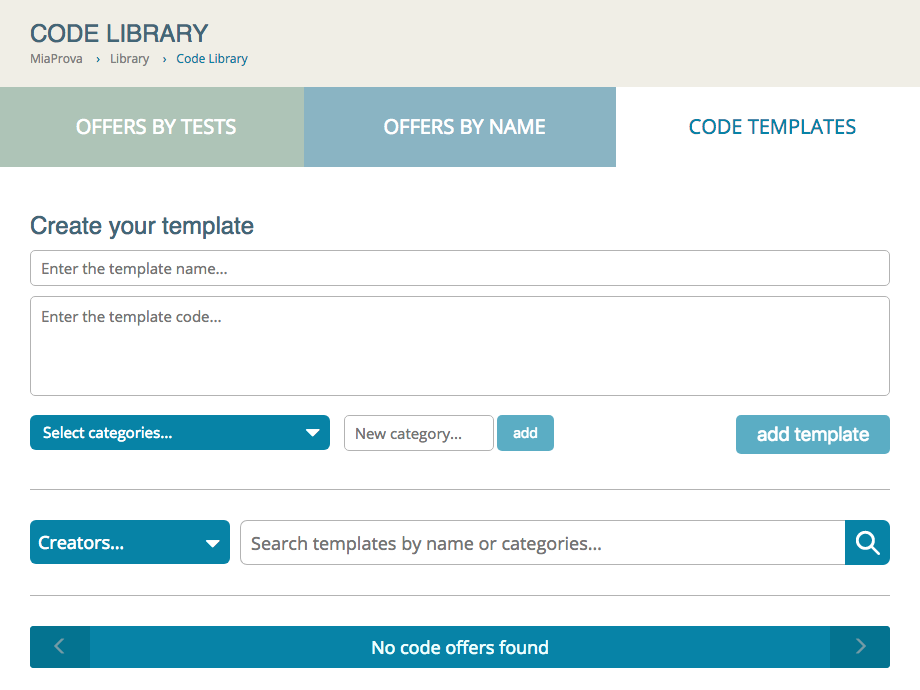 MiaProva’s Code Library