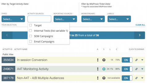 MiaProva Activity Sources