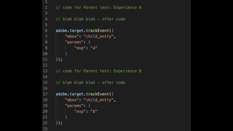 Adobe Target Parent and Child Activities