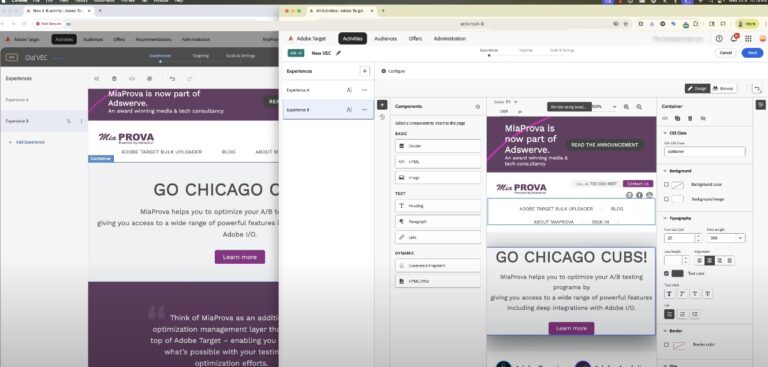 New Adobe Target VEC