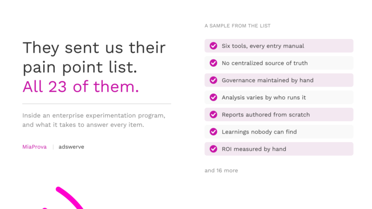 A large financial organization handed us their pain point list. Here is how MiaProva answered it.