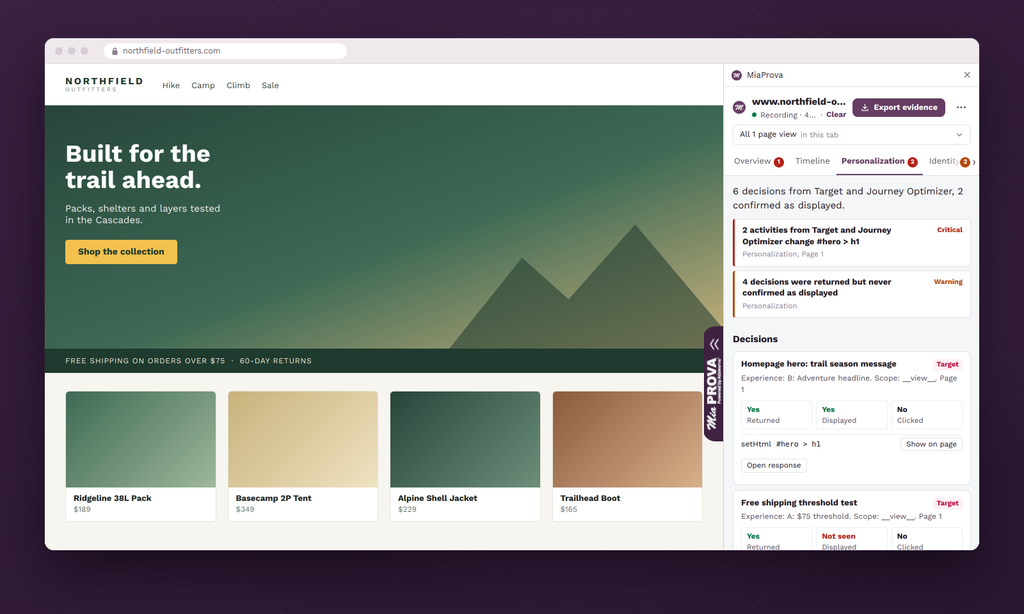 the AEP Inspector in Chrome's side panel.